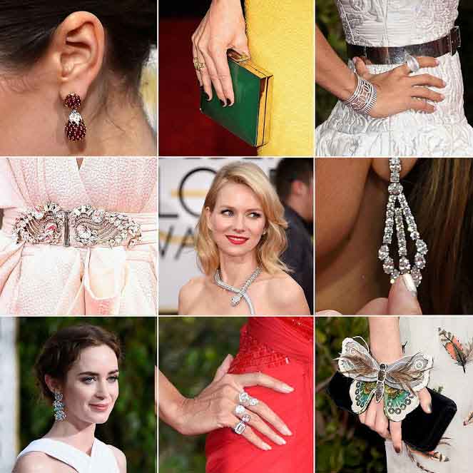 diamond jewelry at the golden globes